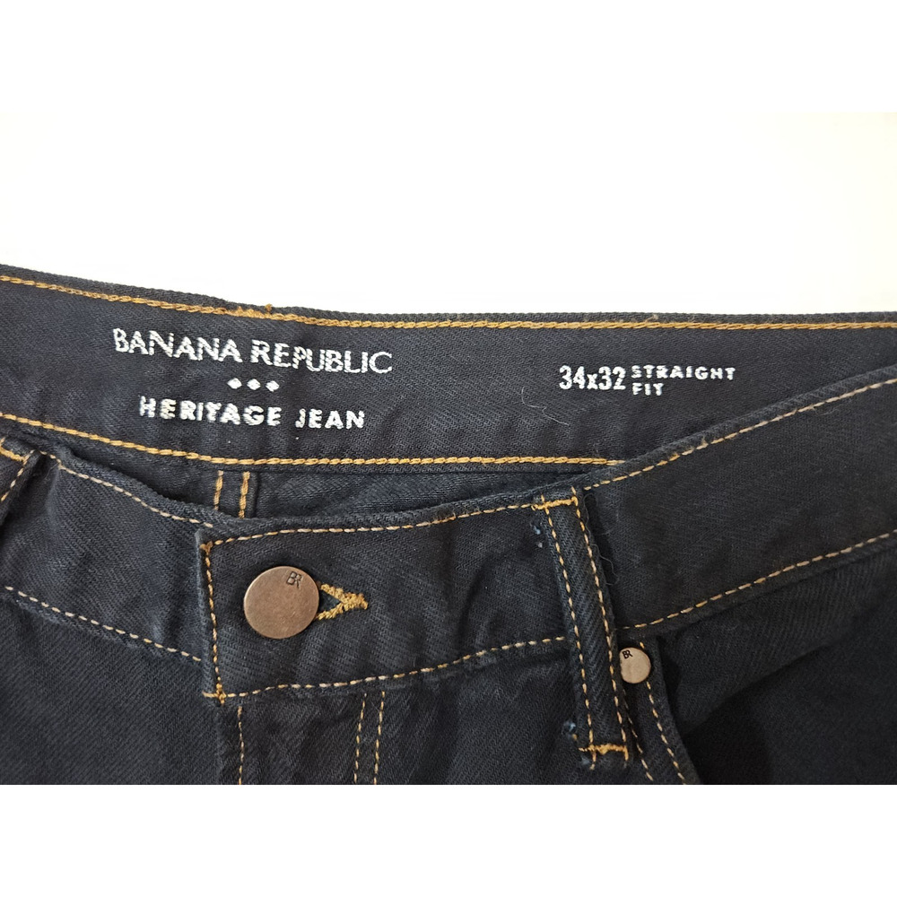 Banana Republic Heritage Jeans Men's 34x32 Straight Leg Dark Wash Denim NEW - Picture 10 of 12
